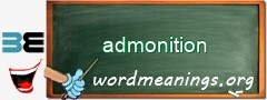 WordMeaning blackboard for admonition